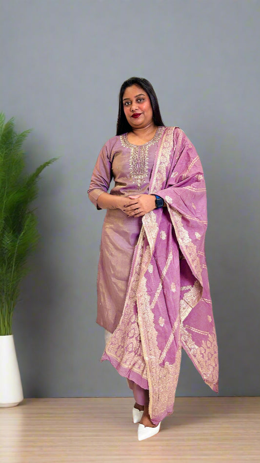 Purple mauve kurta set