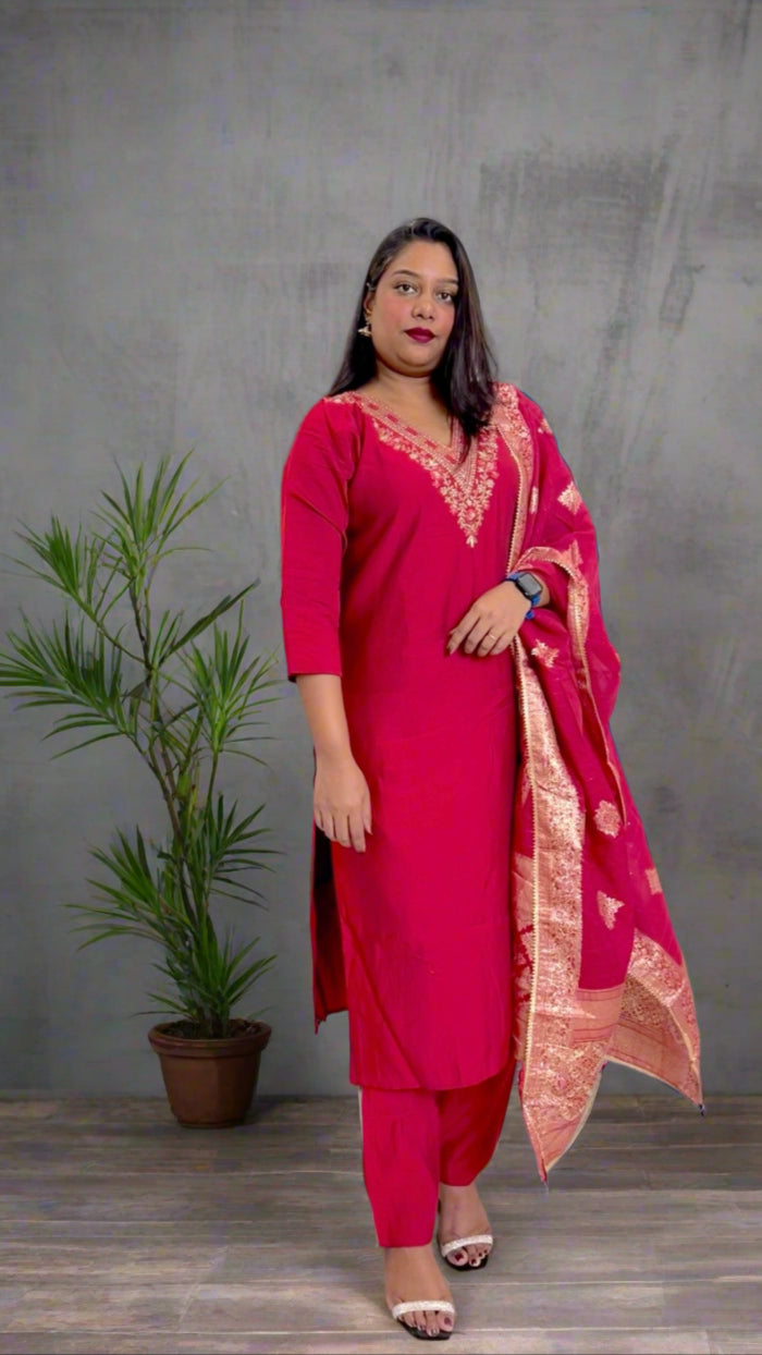 Magenta Kurta set