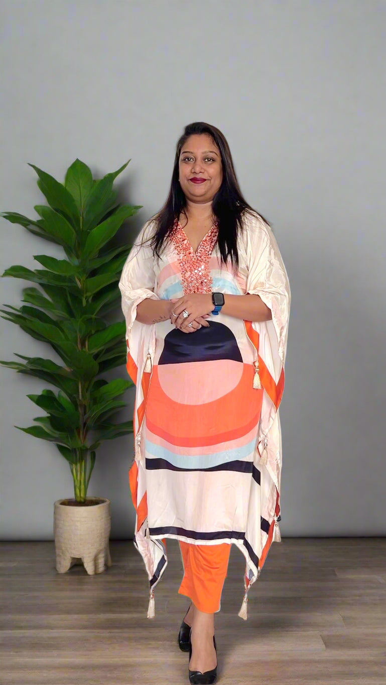 Orange Kaftan Set