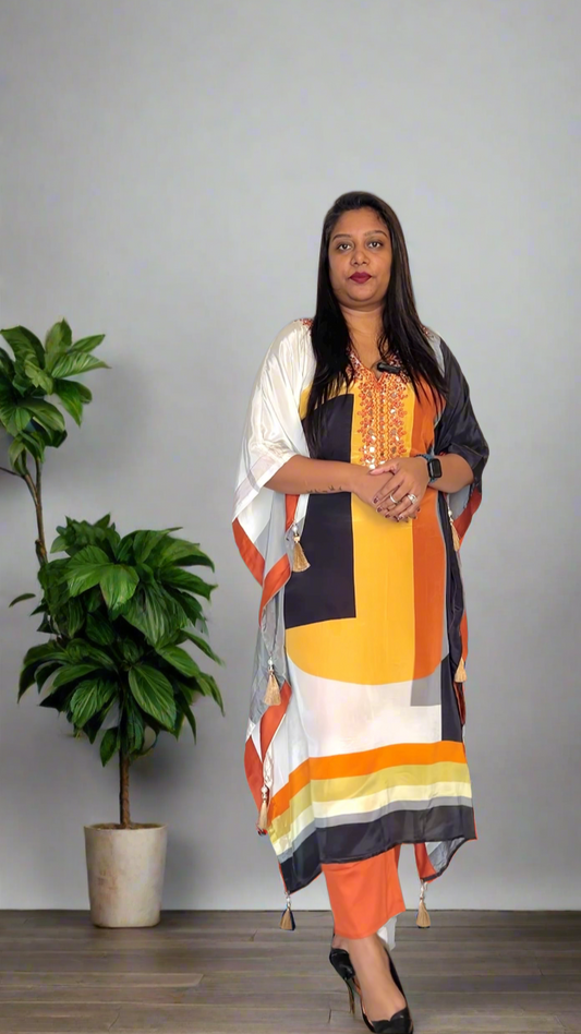 Orange Kaftan Set