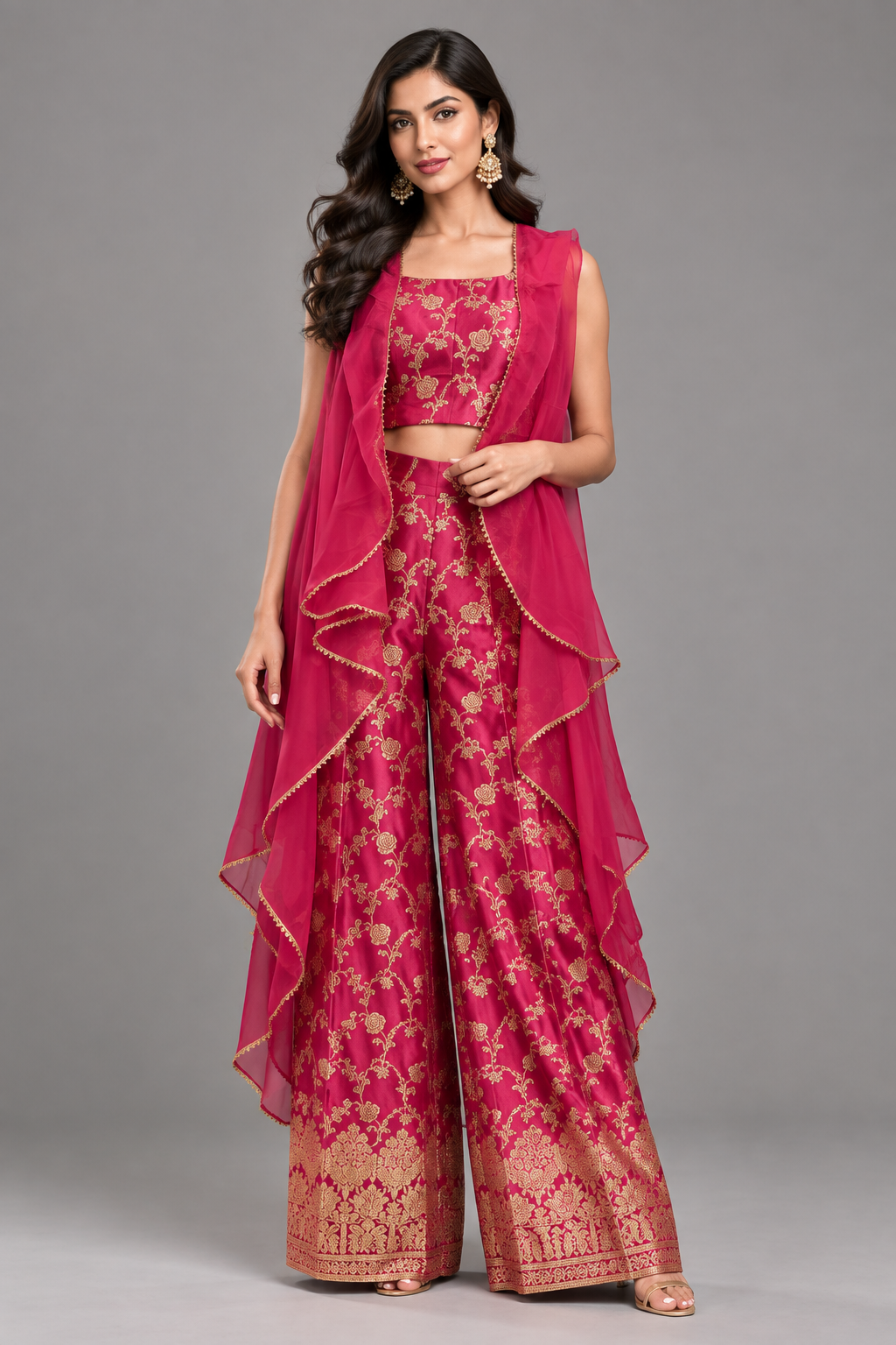 Pink Banarasi Co-or Set