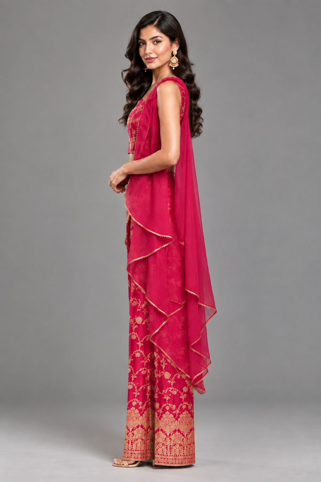 Pink Banarasi Co-or Set